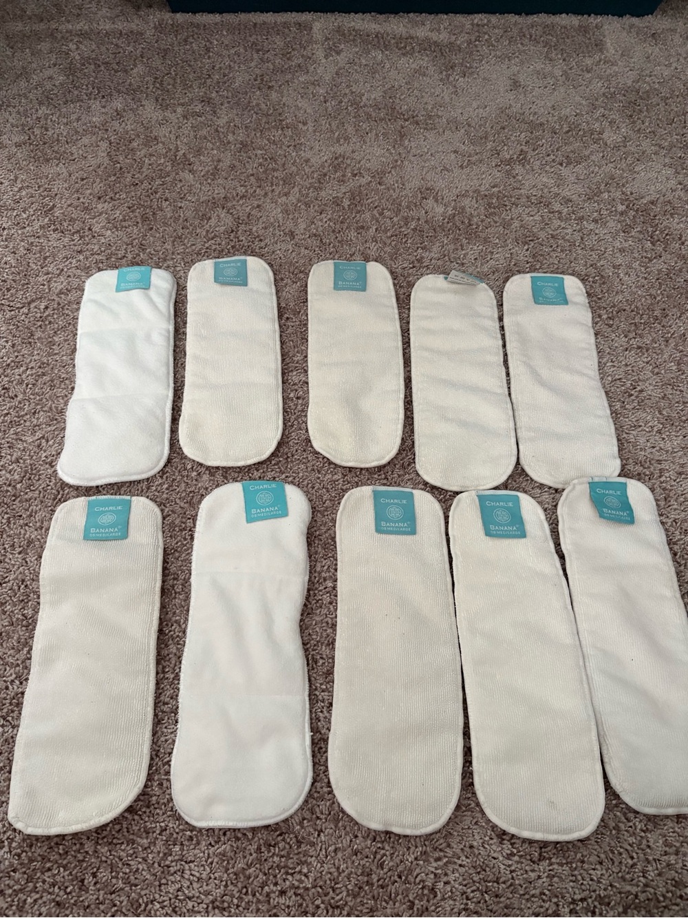 Charlie Banana White Reusable Cloth Inserts - 10 Pack